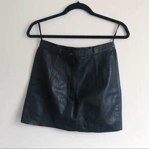 Vintage genuine leather grunge mini skirt